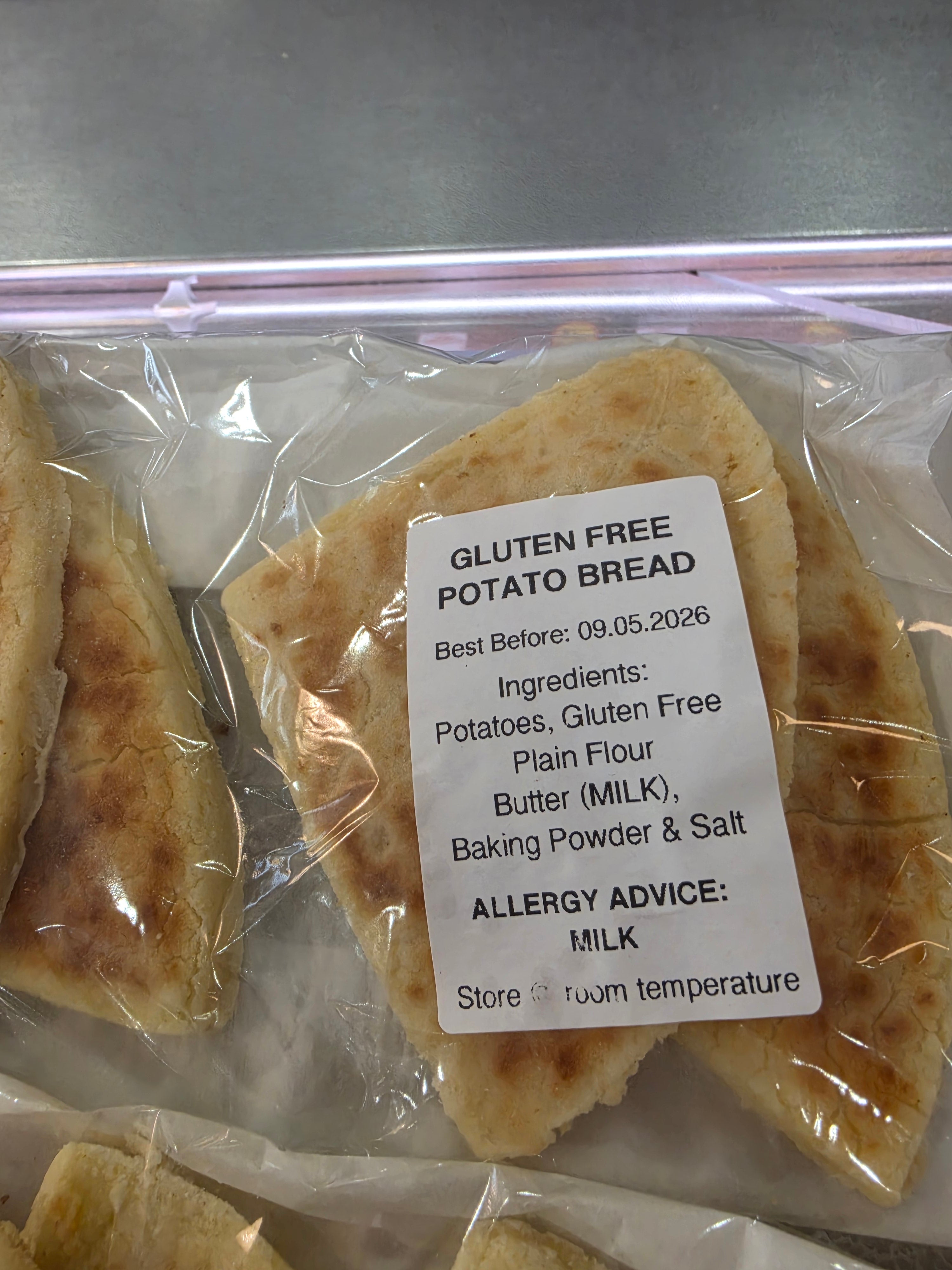 Gluten free potato bread 4pk £4.99